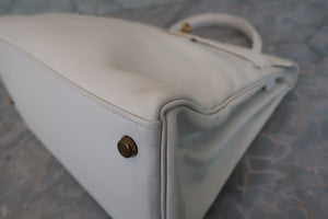 HERMES／エルメス ケリー28 ヴォーガリバー ホワイト 〇R刻印 ハンドバッグ 700040113