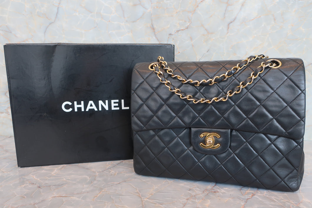 CHANEL/シャネル マトラッセWフラップWチェーンショルダーバッグ ラムスキン ブラック/ゴールド金具 ショルダーバッグ 600080039