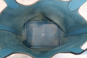 HERMES／エルメス ピコタンロックＰＭ トリヨンクレマンス ブルージーン ハンドバッグ 700060255