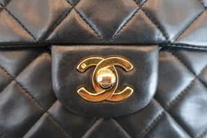 CHANEL/香奈儿 CF 双盖 双链 肩背包 羊皮 Black/Gold hadware(黑色/金色金属) 肩背包 600080039