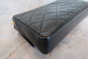 CHANEL Matelasse chain shoulder bag Lambskin Black/Gold hadware Shoulder bag 700100124