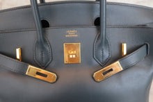 Load image into Gallery viewer, HERMES BIRKIN 30 Graine Couchevel leather Navy □D Engraving Hand bag 600050208
