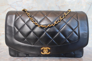 CHANEL  Diana matelasse chain shoulder bag Lambskin Black/Gold hadware Shoulder bag 700100074