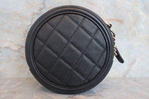 CHANEL/シャネル ココマークラウンドチェーンショルダーバッグ キャビアスキン ブラック/ゴールド金具 ショルダーバッグ 700050165