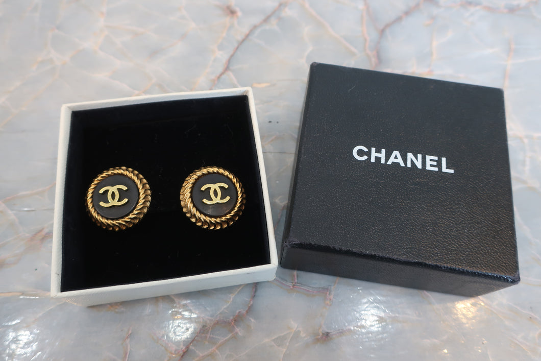 CHANEL CC mark Round earring Gold plate Gold Earring 600050096