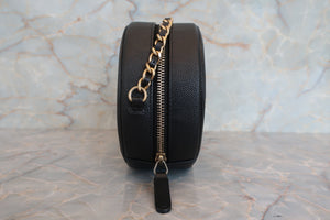 CHANEL/シャネル ココマークラウンドチェーンショルダーバッグ キャビアスキン ブラック/ゴールド金具 ショルダーバッグ 700050165