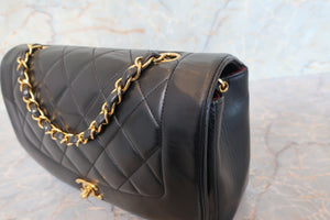 CHANEL  Diana matelasse chain shoulder bag Lambskin Black/Gold hadware Shoulder bag 700100074