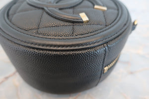CHANEL/シャネル ココマークラウンドチェーンショルダーバッグ キャビアスキン ブラック/ゴールド金具 ショルダーバッグ 700050165