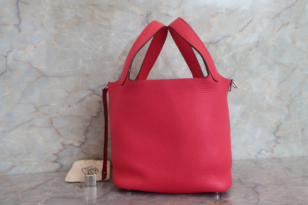 HERMES／エルメス ピコタンロックＰＭ トリヨンクレマンス ローズエクストリーム D刻印 ハンドバッグ 700080013