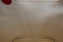 将图片加载到图库查看器，HERMES PICOTIN PM Bi-color Clemence leather/Chevre myzore goatskim White/Red □J刻印 Hand bag 600090133
