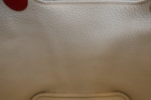 HERMES PICOTIN PM Bi-color Clemence leather/Chevre myzore goatskim White/Red □J刻印 Hand bag 600090133