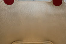 将图片加载到图库查看器，HERMES PICOTIN PM Bi-color Clemence leather/Chevre myzore goatskim White/Red □J刻印 Hand bag 600090133
