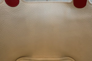 HERMES PICOTIN PM Bi-color Clemence leather/Chevre myzore goatskim White/Red □J刻印 Hand bag 600090133