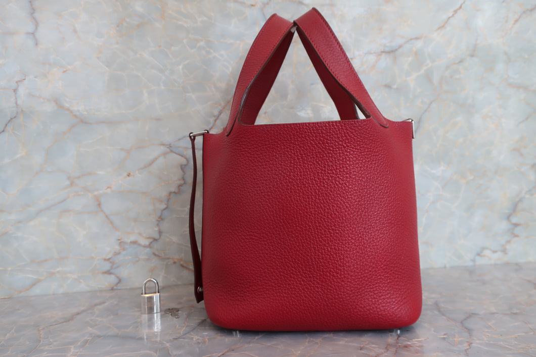HERMES／エルメス ピコタンロックＰＭ トリヨンクレマンス ルージュガランス □N刻印 ハンドバッグ 700080028
