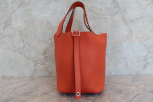 HERMES PICOTIN LOCK PM Clemence leather Terre battueX刻印 Hand bag 600090132