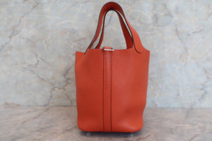 HERMES PICOTIN LOCK PM Clemence leather Terre battueX刻印 Hand bag 600090132