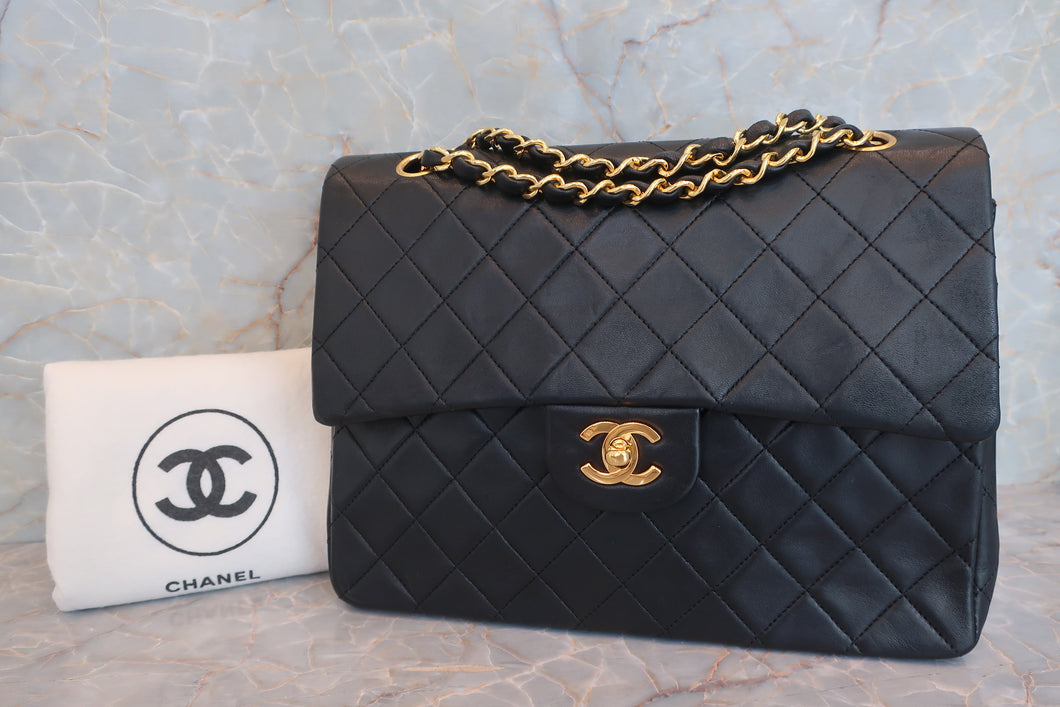 CHANEL/シャネル マトラッセWフラップWチェーンショルダーバッグ ラムスキン ブラック/ゴールド金具 ショルダーバッグ 600100170