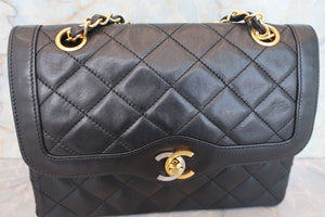 CHANEL/シャネル パリ限定ミニマトラッセダブルフラップチェーンショルダーバッグ ラムスキン ブラック/ゴールド金具 ショルダーバッグ 700090035