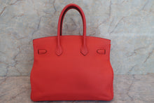 将图片加载到图库查看器，HERMES BIRKIN 35 Clemence leather Rouge pivoine □R刻印 Hand bag 600090127
