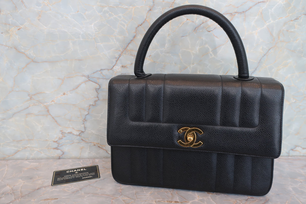 CHANEL/シャネル マドモアゼルハンドバッグ キャビアスキン ブラック/ゴールド金具 ハンドバッグ 700090051