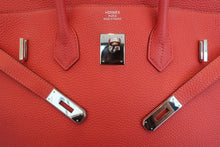 将图片加载到图库查看器，HERMES BIRKIN 35 Clemence leather Rouge pivoine □R刻印 Hand bag 600090127
