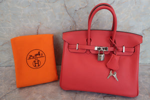 HERMES BIRKIN 25 Togo leather Rouge pivoine T刻印 Hand bag 600080084