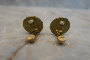CHANEL CC mark round earring Gold plate Gold Earring 500060009