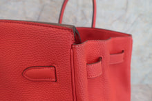 Load image into Gallery viewer, HERMES BIRKIN 35 Clemence leather Rouge pivoine □R Engraving Hand bag 600090127
