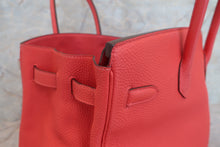 Load image into Gallery viewer, HERMES BIRKIN 35 Clemence leather Rouge pivoine □R Engraving Hand bag 600090127
