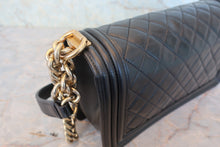 Load image into Gallery viewer, CHANEL LeBOY CHANEL chain shoulder bag Lambskin Black/Gold hadware Shoulder bag 800080055
