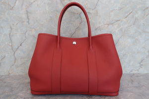 HERMES／エルメス ガーデンパーティPM カントリー ルージュデュセス T刻印 トートバッグ 700030246