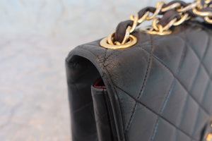 CHANEL/シャネル 中マトラッセシングルフラップチェーンショルダーバッグ ラムスキン ブラック/ゴールド金具 ショルダーバッグ 700040059