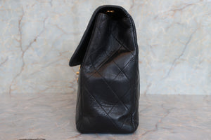 CHANEL/シャネル 中マトラッセシングルフラップチェーンショルダーバッグ ラムスキン ブラック/ゴールド金具 ショルダーバッグ 700040059