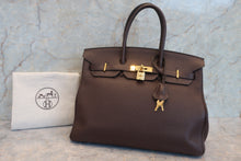 將圖片載入圖庫檢視器 HERMES／エルメス バーキン35 トリヨンクレマンス ショコラ □L刻印 ハンドバッグ 700060264
