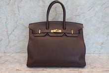 將圖片載入圖庫檢視器 HERMES／エルメス バーキン35 トリヨンクレマンス ショコラ □L刻印 ハンドバッグ 700060264
