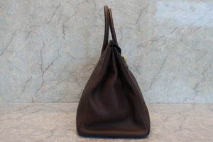 HERMES／エルメス バーキン35 トリヨンクレマンス ショコラ □L刻印 ハンドバッグ 700060264