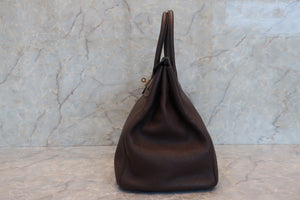 HERMES／エルメス バーキン35 トリヨンクレマンス ショコラ □L刻印 ハンドバッグ 700060264