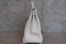 将图片加载到图库查看器，HERMES KELLY 35 Gulliver leather/Toile officier White/Brown 〇U刻印 Shoulder bag 600090122
