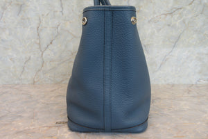 HERMES  GARDEN PARTY PM Negonda leather Blue tempete □R Engraving Tote bag 700060010