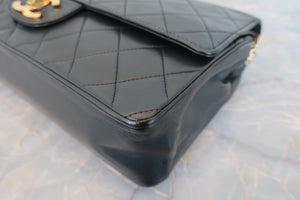 CHANEL/シャネル マトラッセWフラップチェーンショルダーバッグ ラムスキン ブラック/ゴールド金具 ショルダーバッグ 700090047