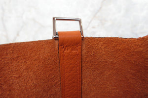 HERMES PICOTIN LOCK PM Clemence leather Orange □M Engraving Hand bag 600120300