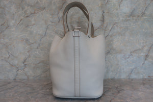 HERMES PICOTIN LOCK GM Clemence leather Pearl gray □R刻印 Hand bag 600050180