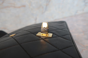 CHANEL/シャネル マトラッセWフラップチェーンショルダーバッグ ラムスキン ブラック/ゴールド金具 ショルダーバッグ 700090047