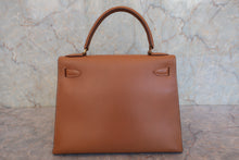 将图片加载到图库查看器，HERMES KELLY 28 Graine Couchevel leather Natural 〇R刻印 Hand bag 800080005
