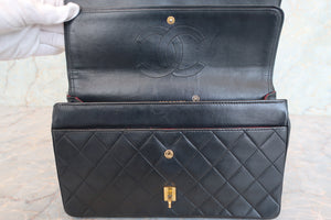 CHANEL/シャネル マトラッセWフラップチェーンショルダーバッグ ラムスキン ブラック/ゴールド金具 ショルダーバッグ 700090047