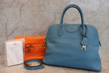 画像をギャラリービューアに読み込む, HERMES／エルメス ボリード35 トリヨンクレマンス ブルージーン □H刻印 ショルダーバッグ 700060121
