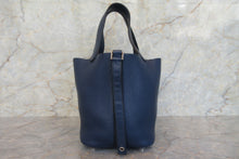 Load image into Gallery viewer, HERMES PICOTIN LOCK PM Clemence leather Blue de malte □R Engraving Hand bag 700010049
