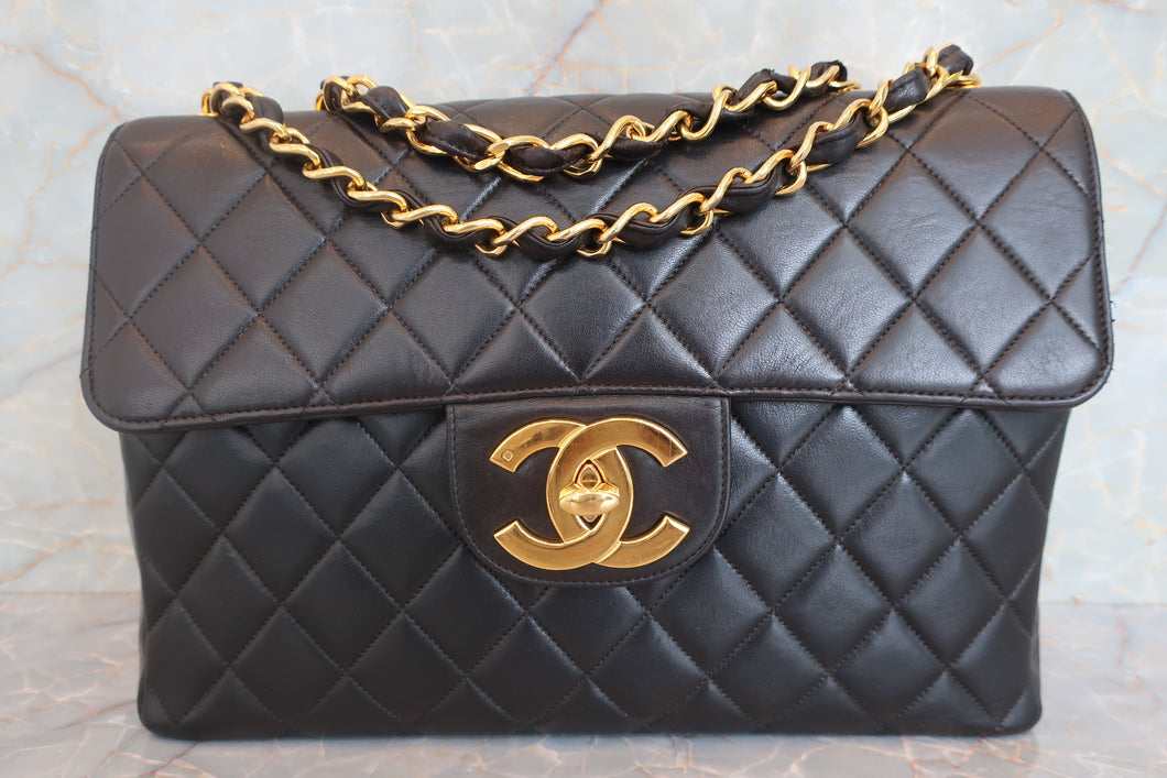 CHANEL/シャネル 中マトラッセシングルフラップチェーンショルダーバッグ ラムスキン ブラック/ゴールド金具 ショルダーバッグ 700050093