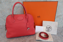 将图片加载到图库查看器，HERMES／BOLIDE 31 Clemence leather Rouge tomate T刻印 Shoulder bag 600080081
