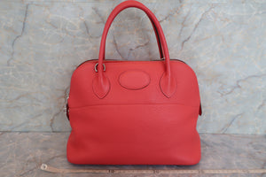 HERMES／BOLIDE 31 Clemence leather Rouge tomate T刻印 Shoulder bag 600080081